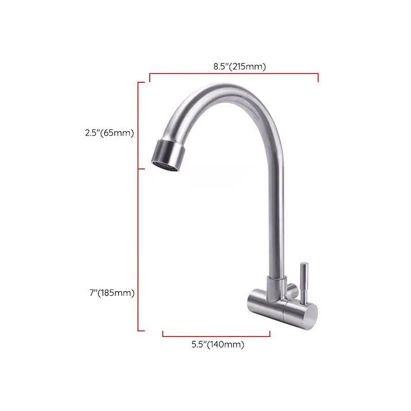 Modern Faucets 1-Handle and 1-Hole Single Level Stainless Steel Bar Faucet