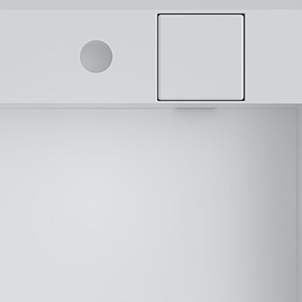 Modern Bathroom Sink Pop-Up Drain Porcelain Solid Color Rectangular Vessel