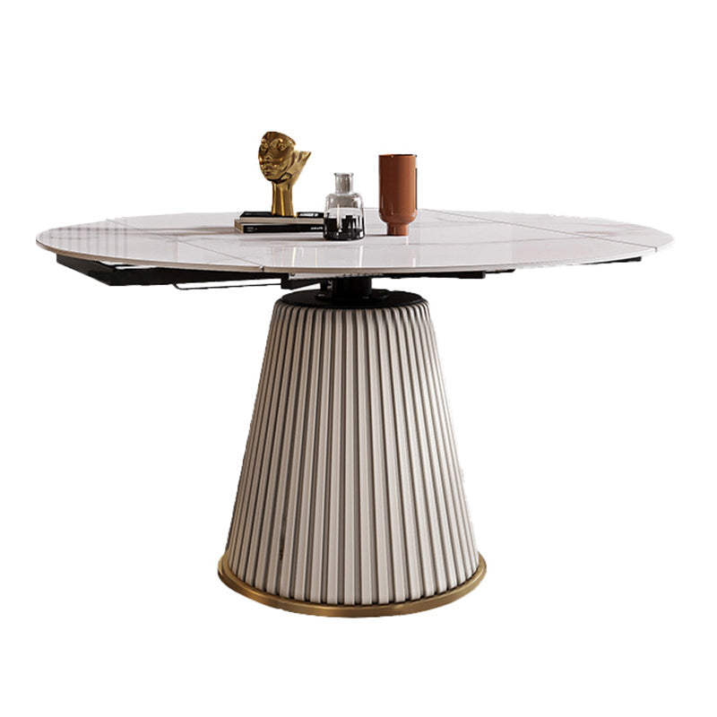 1/4/5/7 Pieces Extendable Round Dining Set Modern Sintered Stone Top Dining Table Set