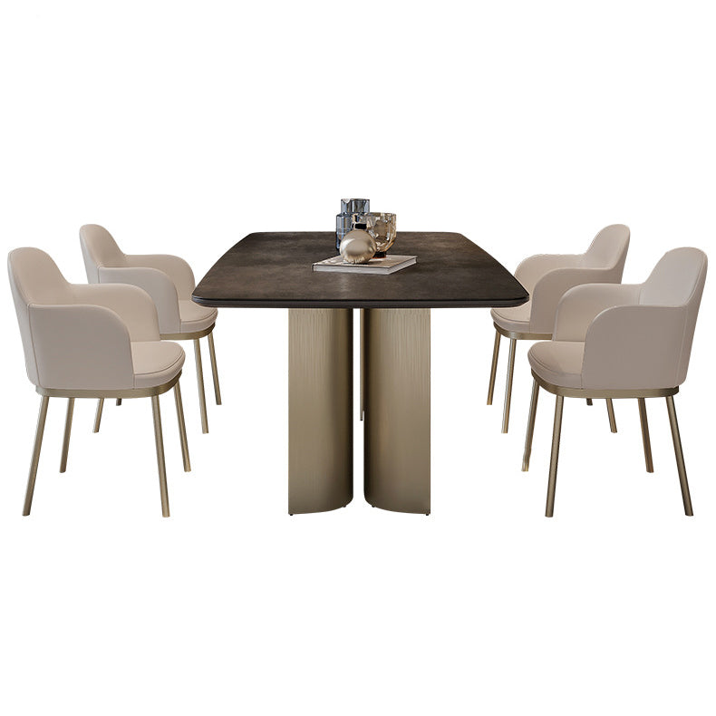 1/4/5/7 Pieces Designer Style Rectangle Dining Set Sintered Stone Top Dinette Table Set