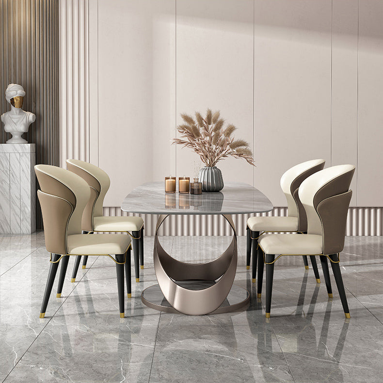 Nordic 1/4/5/6 Pieces Rectangle Dining Set Sintered Stone Top Dinette Table Set