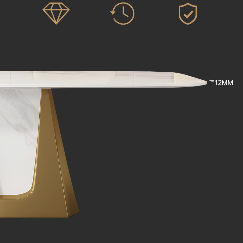 1/3/4/5/7 Pieces Luxurious Rectangle Dining Set Sintered Stone Top Dinette Table Set