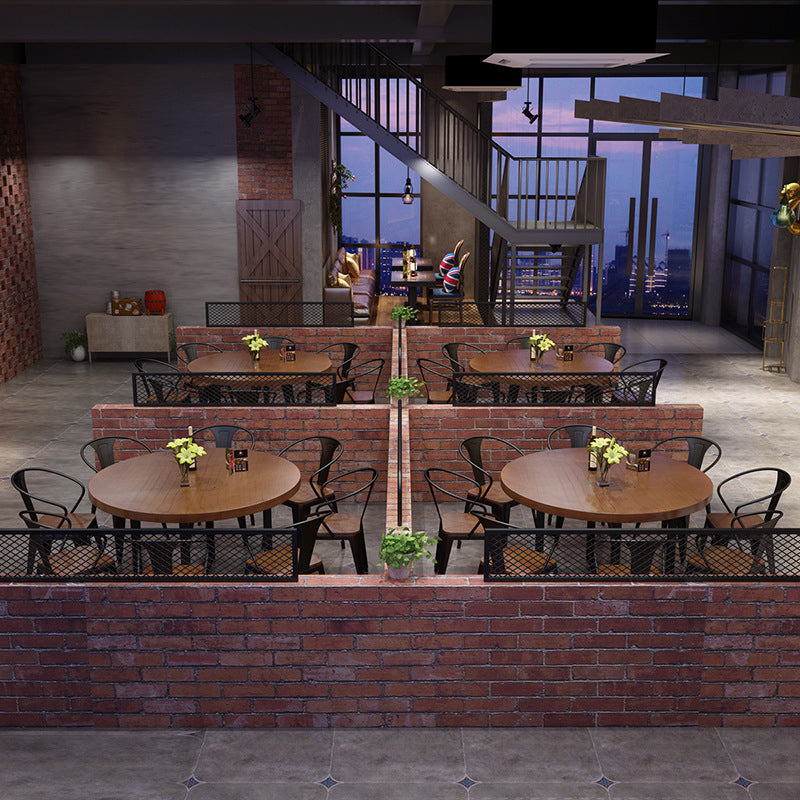 1/2/4/9 Pieces Modern Dining Set Solid Wood Round Table with Wooden Chairs