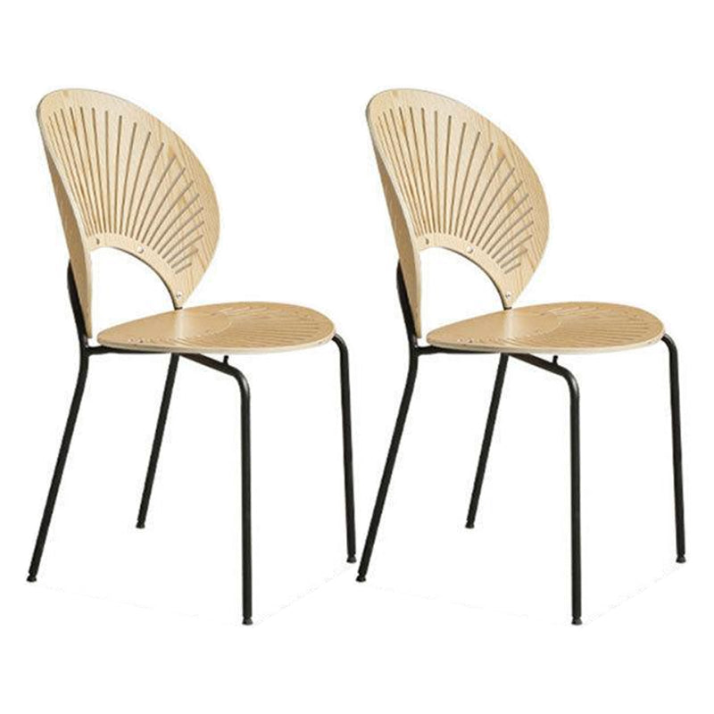 1/2/3/4 Pieces Modern Dining Set Solid Wood Round Table with Plastic Chairs