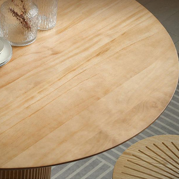 1/2/3/4 Pieces Modern Dining Set Solid Wood Round Table with Plastic Chairs