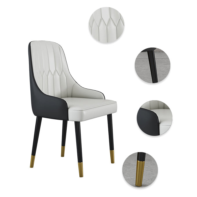 Modern Stone Dining Set 1/4/5 Pieces Round Dining Table Set with Padded Chairs