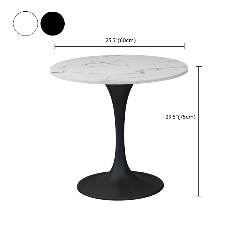 Contemporary Stone Dining Set 1/4/5 Pieces Round Dining Table Set with Padded Chairs