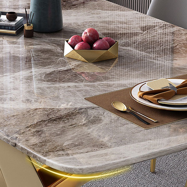 Modern Dining Table Set 1/5/7 Pcs Sintered Stone Dining Table with Armless Chairs