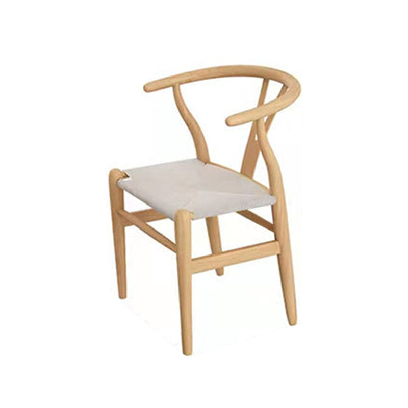 Natural Finish Solid Wood Dining Set 1/7 Pieces Modern Dinette Set with Wooden Chairs