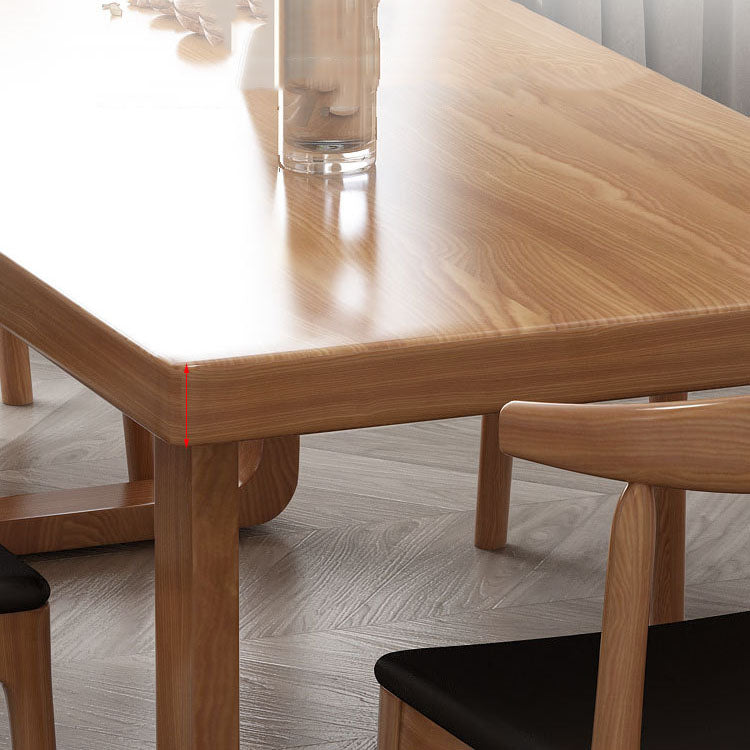 Natural Finish Solid Wood Dining Set 1/7 Pieces Modern Dinette Set with Wooden Chairs