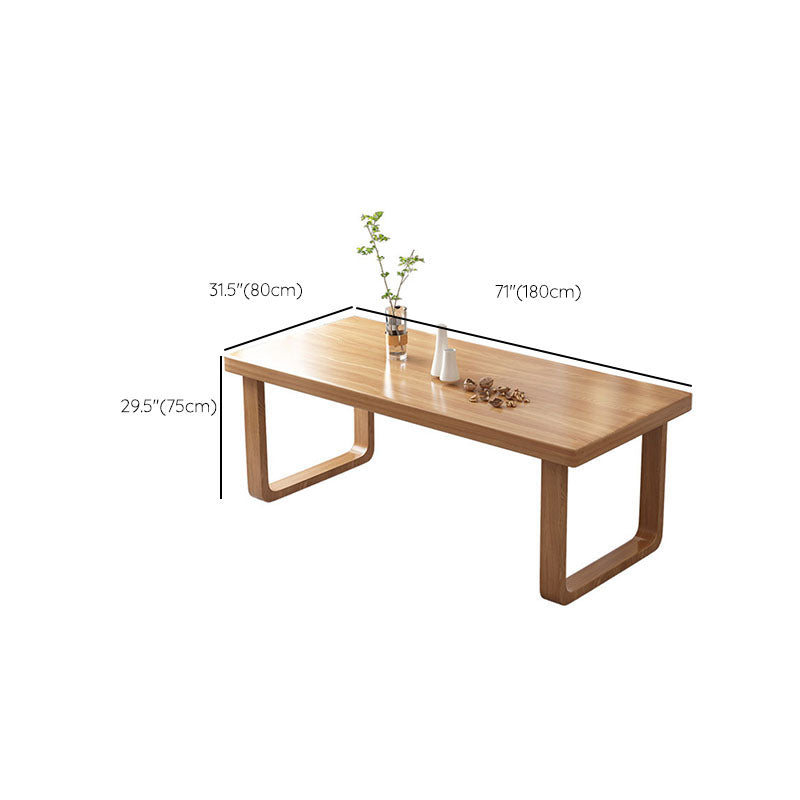 Natural Finish Solid Wood Dining Set 1/7 Pieces Modern Dinette Set with Wooden Chairs