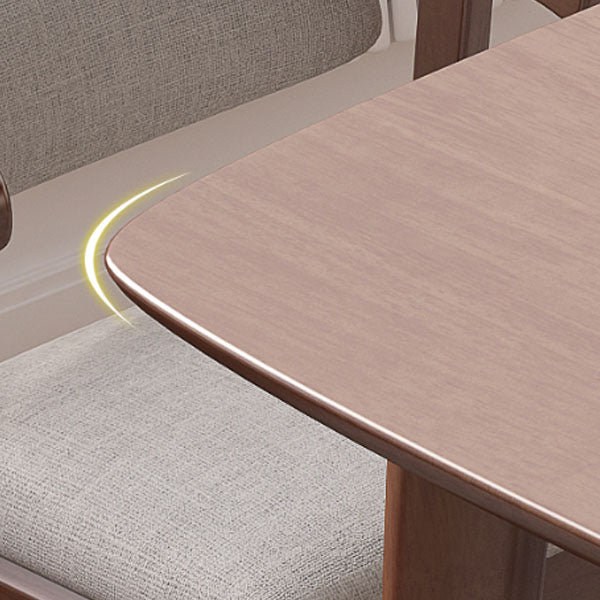 Traditional Dining Table Set 1/2/5/7 Pcs Solid Wood Dining Table and Cow Horn Chairs