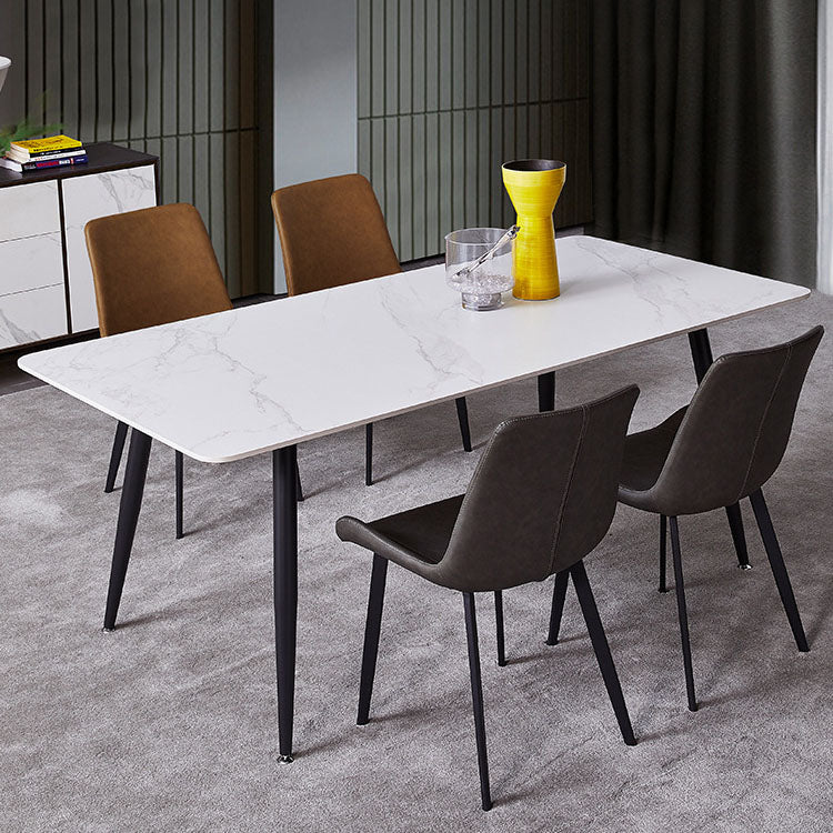 Metal Modern Dining Set with Solid Back Chairs 1/2/4/5/7 Pieces Dinette Set