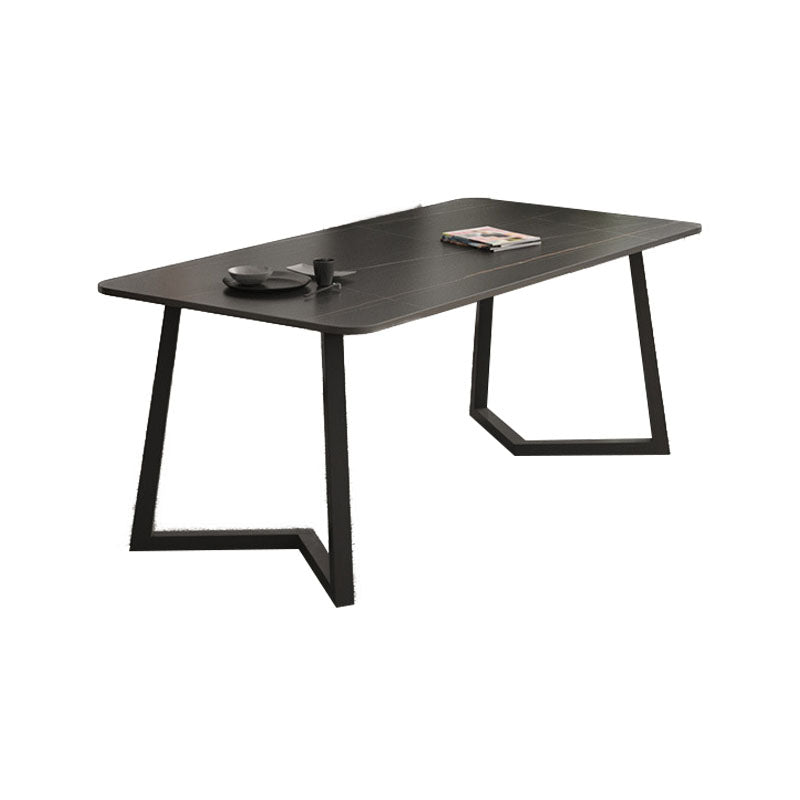 Contemporary Black Dining Table Set 1/2/7 Pieces Metal Dining Set with Padded Chairs