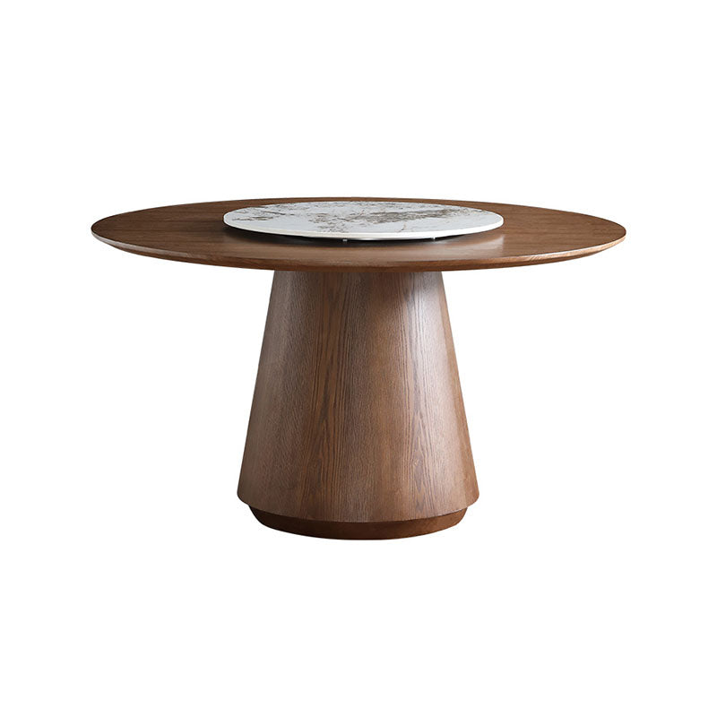 Round Dining Table Set 1/4/5/7 Pcs Solid Wood Dining Table and Solid Back Chairs