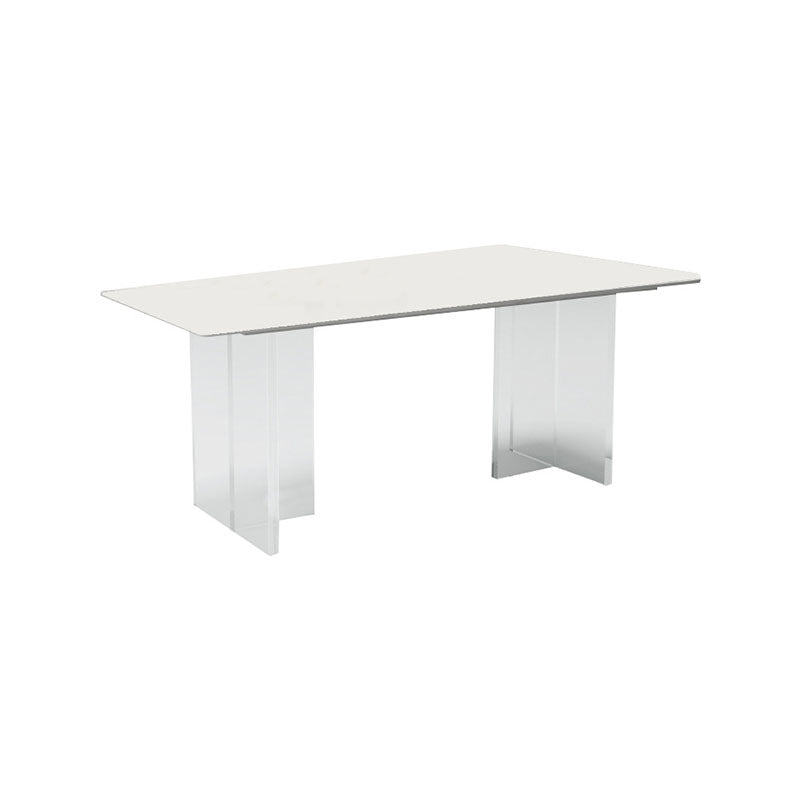 Glam Dinette Set with Solid Back Chairs 1/2/4/6/7/8 Pieces Glossy White Dining Table Set