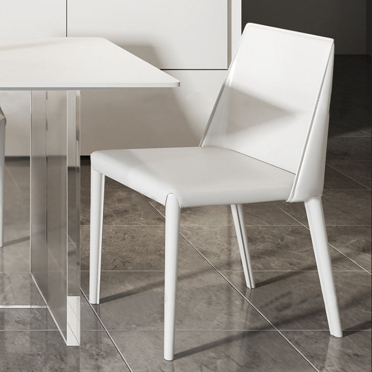 Glam Dinette Set with Solid Back Chairs 1/2/4/6/7/8 Pieces Glossy White Dining Table Set