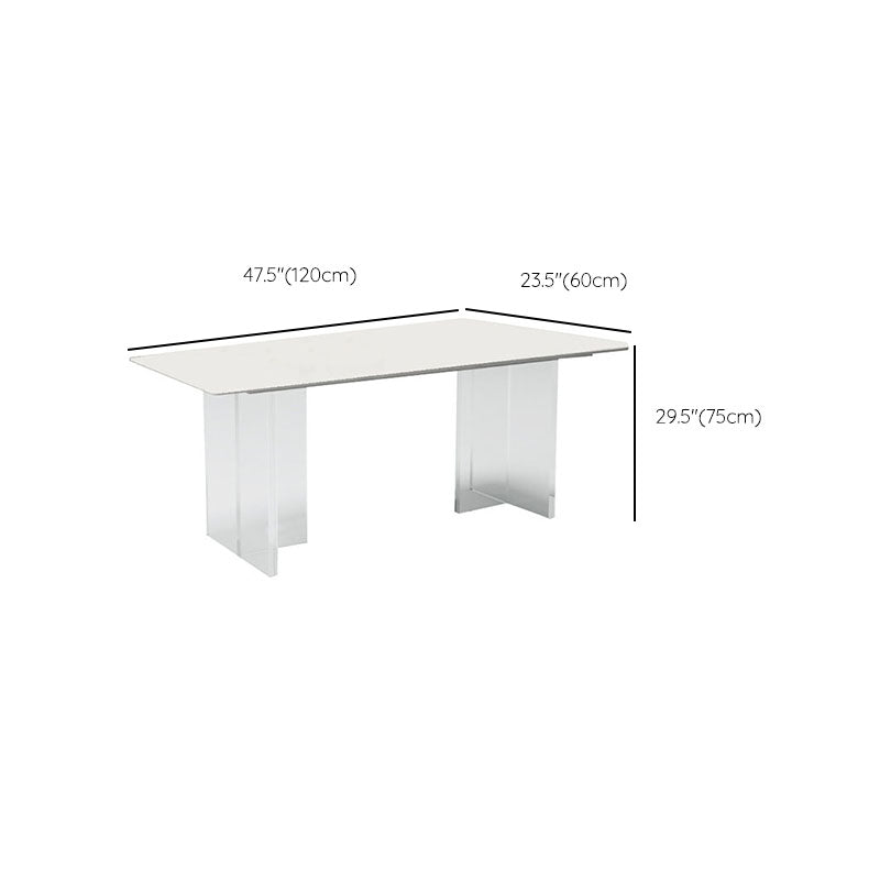 Glam Dinette Set with Solid Back Chairs 1/2/4/6/7/8 Pieces Glossy White Dining Table Set