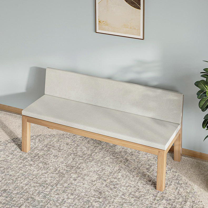 Fabric 2/3-seater Settee Modern Armless Settee with Wood Accents