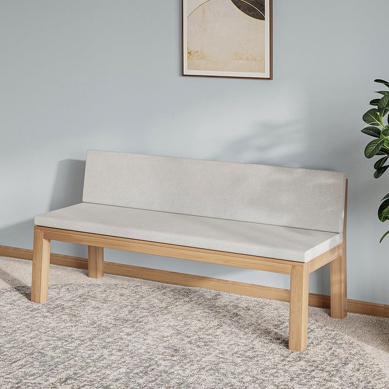 Fabric 2/3-seater Settee Modern Armless Settee with Wood Accents