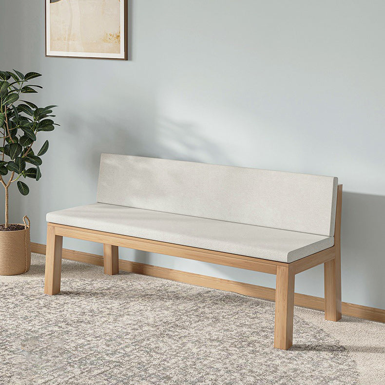 Fabric 2/3-seater Settee Modern Armless Settee with Wood Accents