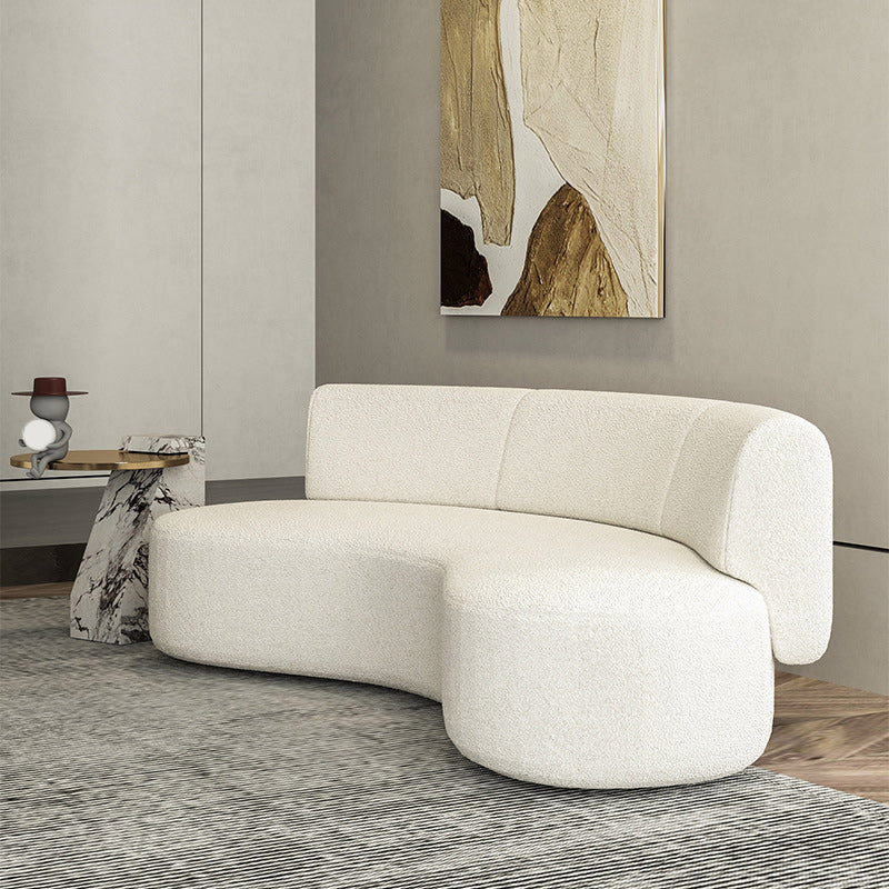 Contemporary 27.5" H Wool Sofa with Armless and Tight Back Curved For Living Room