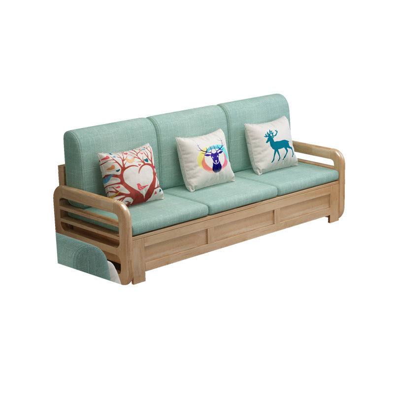 Nordic Settee Cushions Sectional Square Arm Fabric Seating for Living Room