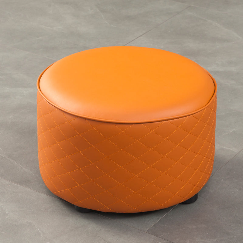 Modern Leather Pouf Water Resistant Round Pouf for Home Decor
