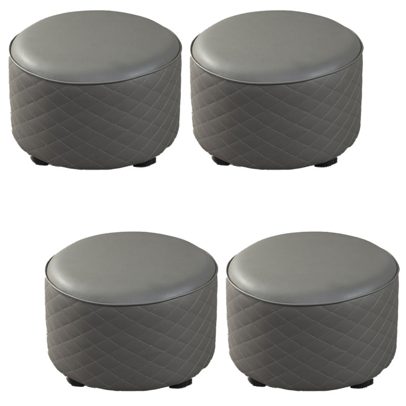 Modern Leather Pouf Water Resistant Round Pouf for Home Decor