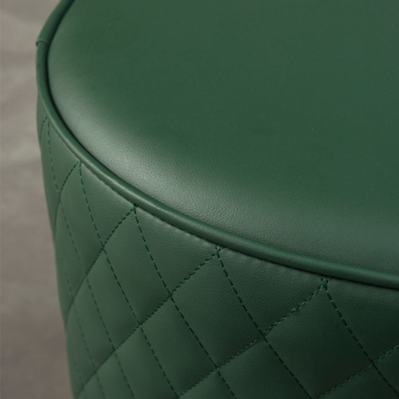 Modern Leather Pouf Water Resistant Round Pouf for Home Decor