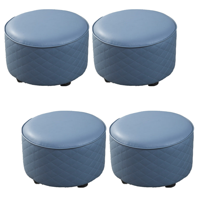 Modern Leather Pouf Water Resistant Round Pouf for Home Decor