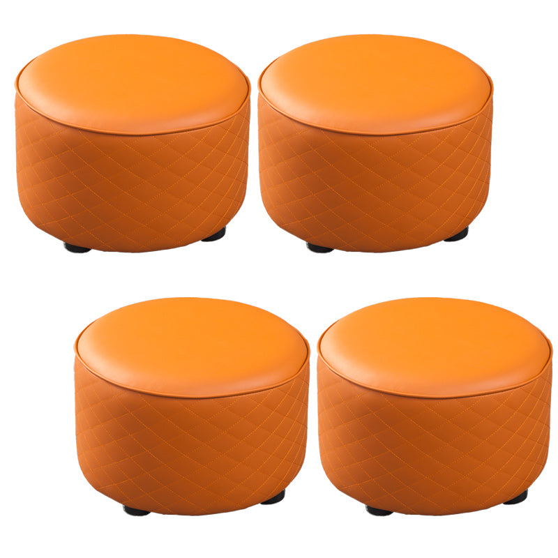 Modern Leather Pouf Water Resistant Round Pouf for Home Decor