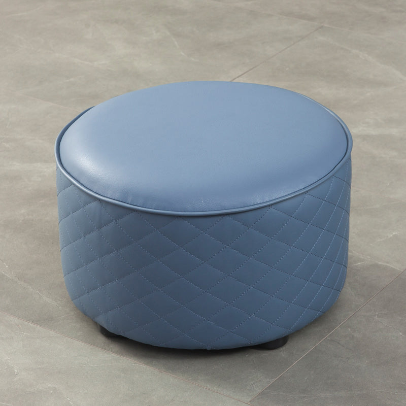 Modern Leather Pouf Water Resistant Round Pouf for Home Decor
