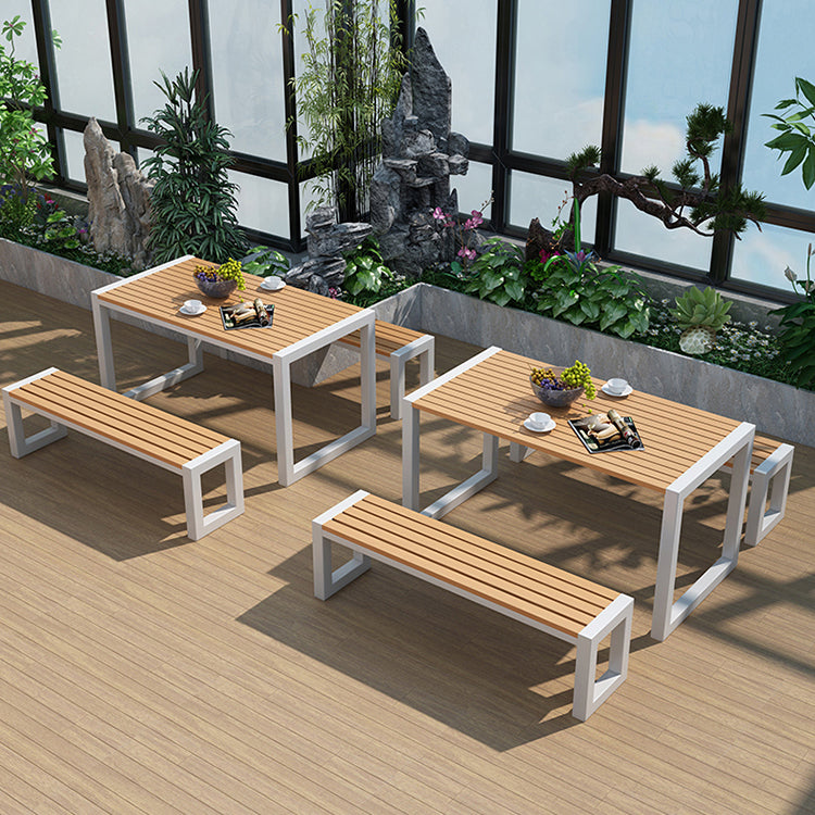 Modern Rectangular Picnic Table 1/3 Piece Reclaimed Wood Picnic Table