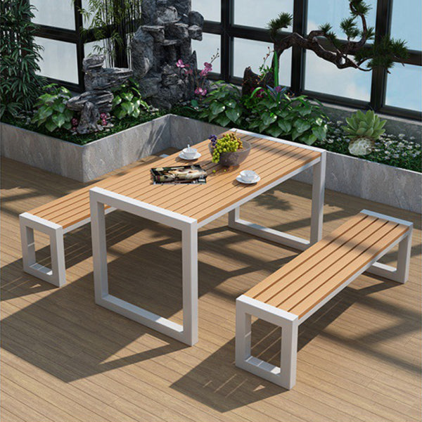 Modern Rectangular Picnic Table 1/3 Piece Reclaimed Wood Picnic Table
