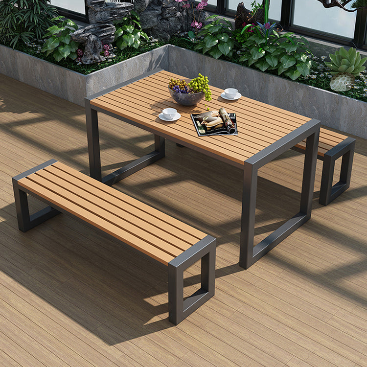 Modern Rectangular Picnic Table 1/3 Piece Reclaimed Wood Picnic Table