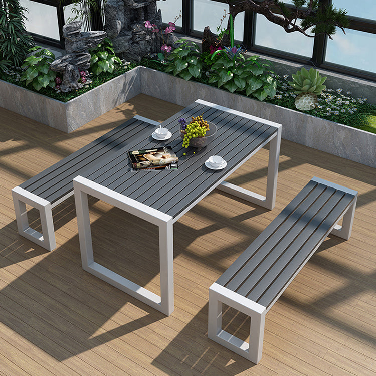 Modern Rectangular Picnic Table 1/3 Piece Reclaimed Wood Picnic Table