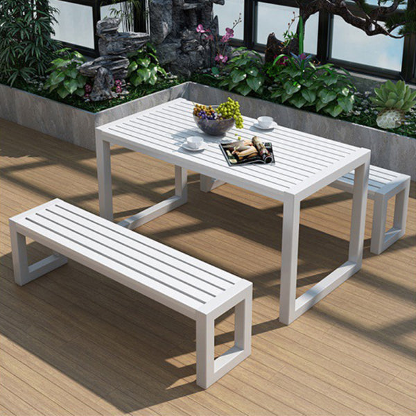 Modern Rectangular Picnic Table 1/3 Piece Reclaimed Wood Picnic Table