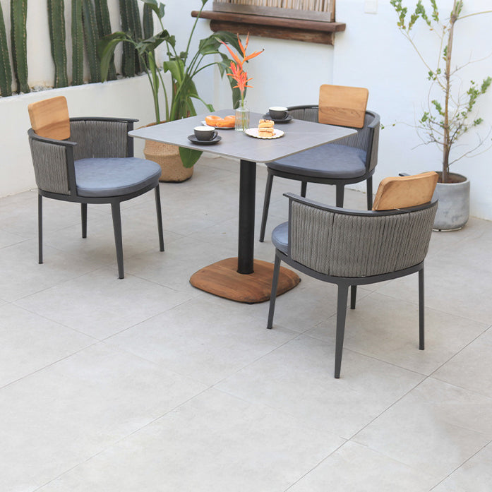 Modern Sintered Stone Top Dining Table Set 1/3/4/5 Pieces Dining Table Set for Outdoor