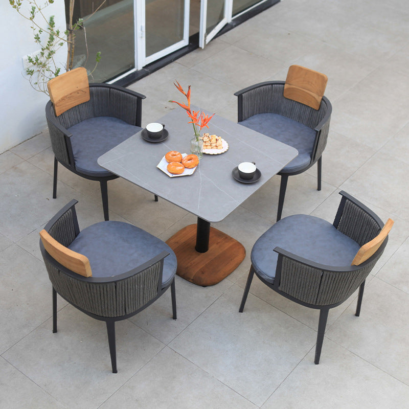 Modern Sintered Stone Top Dining Table Set 1/3/4/5 Pieces Dining Table Set for Outdoor