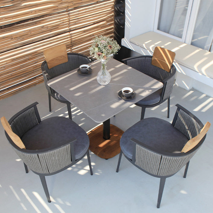 Modern Sintered Stone Top Dining Table Set 1/3/4/5 Pieces Dining Table Set for Outdoor
