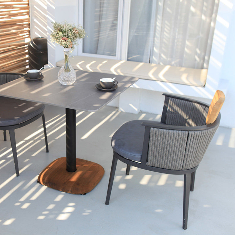 Modern Sintered Stone Top Dining Table Set 1/3/4/5 Pieces Dining Table Set for Outdoor
