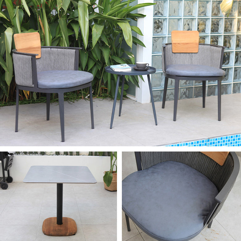 Modern Sintered Stone Top Dining Table Set 1/3/4/5 Pieces Dining Table Set for Outdoor