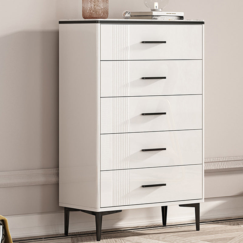 Glam Chest Bedroom Stone 16" Wide Storage Chest in White with Drawers