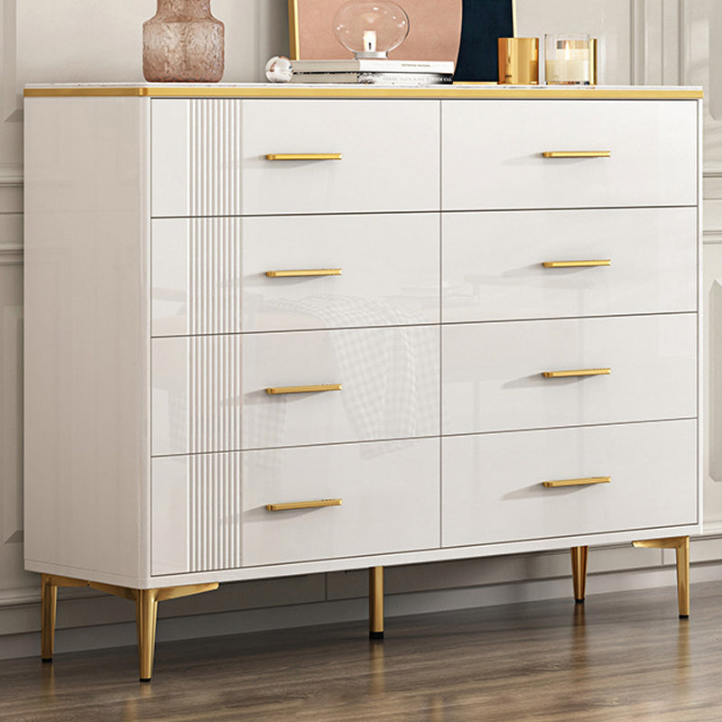 Glam Chest Bedroom Stone 16" Wide Storage Chest in White with Drawers