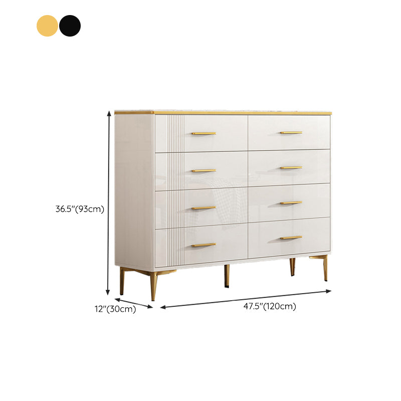 Glam Chest Bedroom Stone 16" Wide Storage Chest in White with Drawers