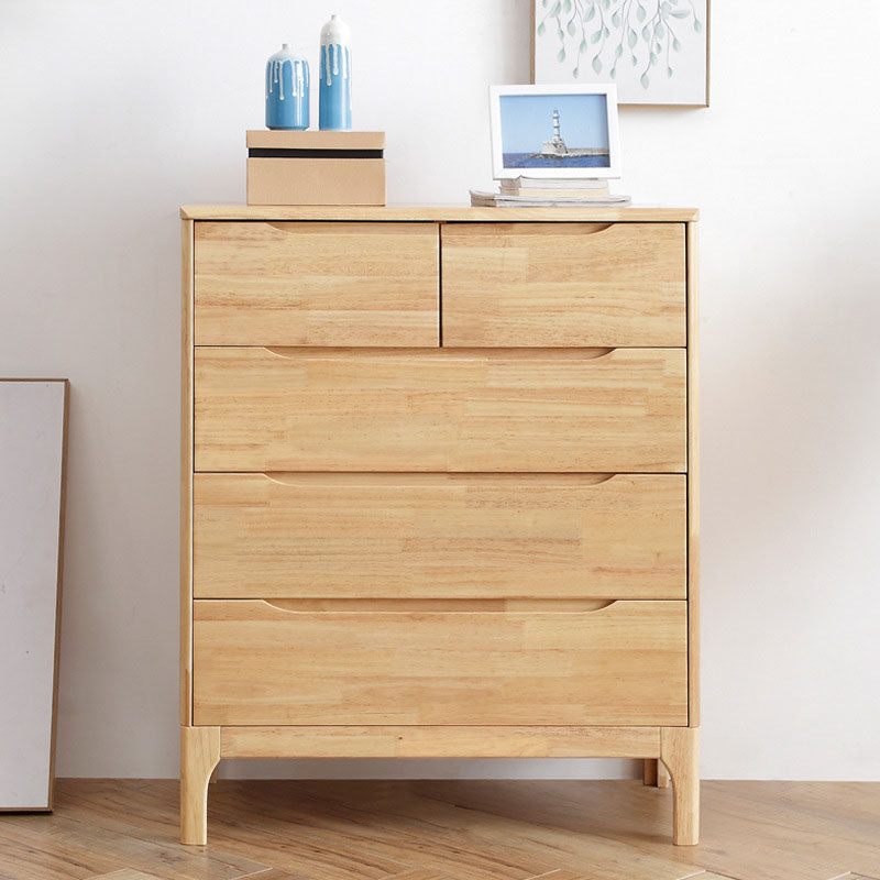 Rubber Wood Contemporary Storage Chest Bedroom Chest with Drawers