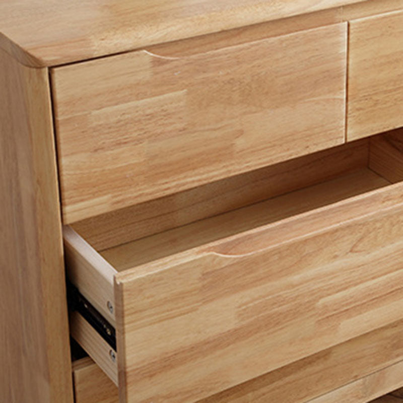 Rubber Wood Contemporary Storage Chest Bedroom Chest with Drawers