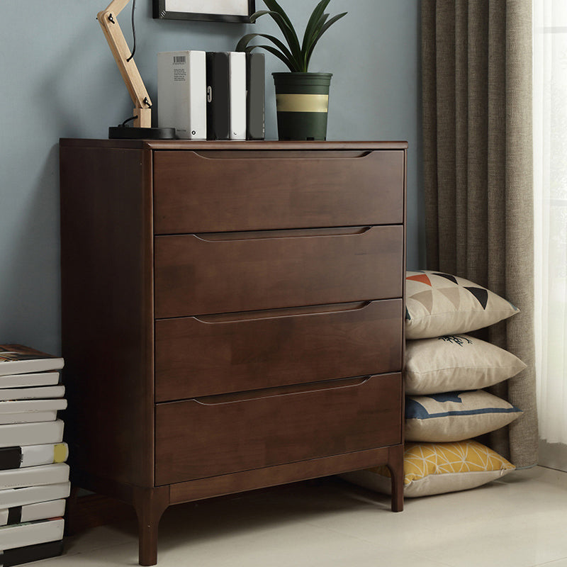 Rubber Wood Contemporary Storage Chest Bedroom Chest with Drawers