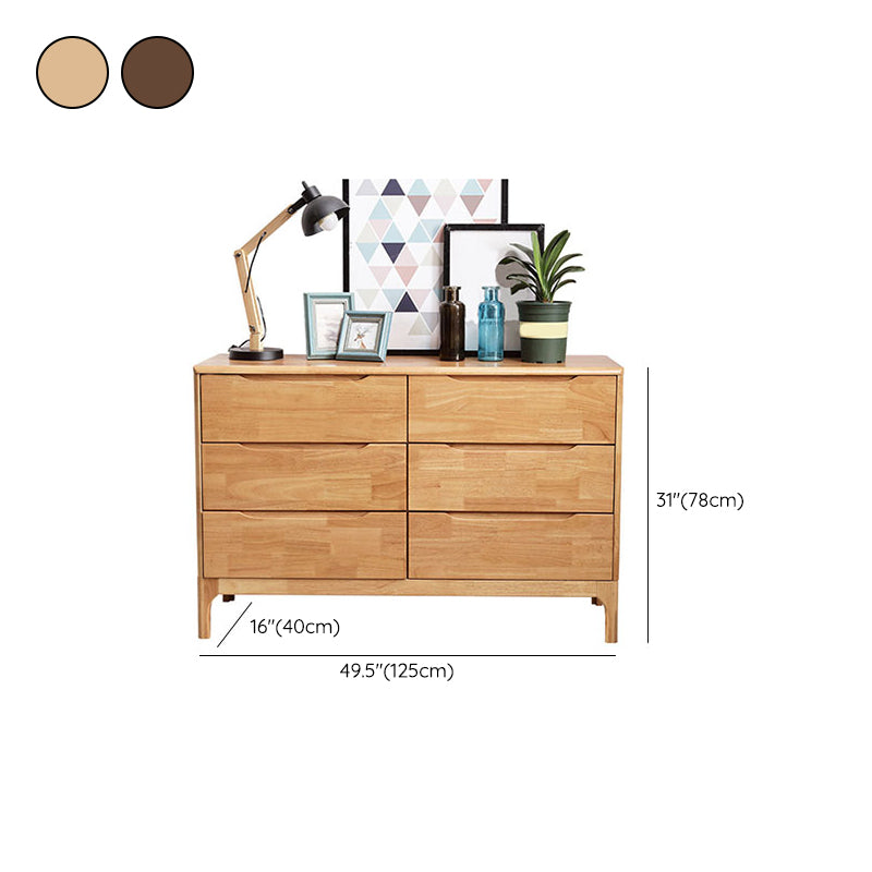 Rubber Wood Contemporary Storage Chest Bedroom Chest with Drawers